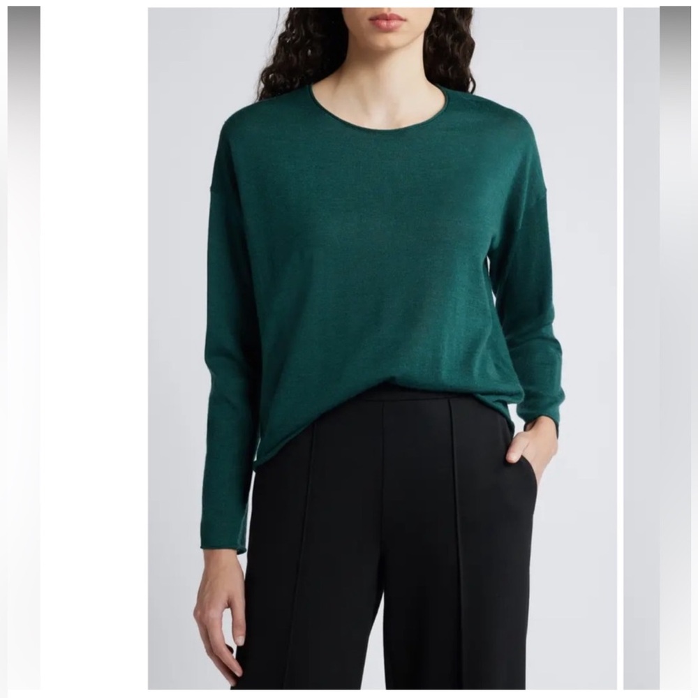 NWT Eileen Fisher Fine Merino Box-Top in Regenerative Wool
